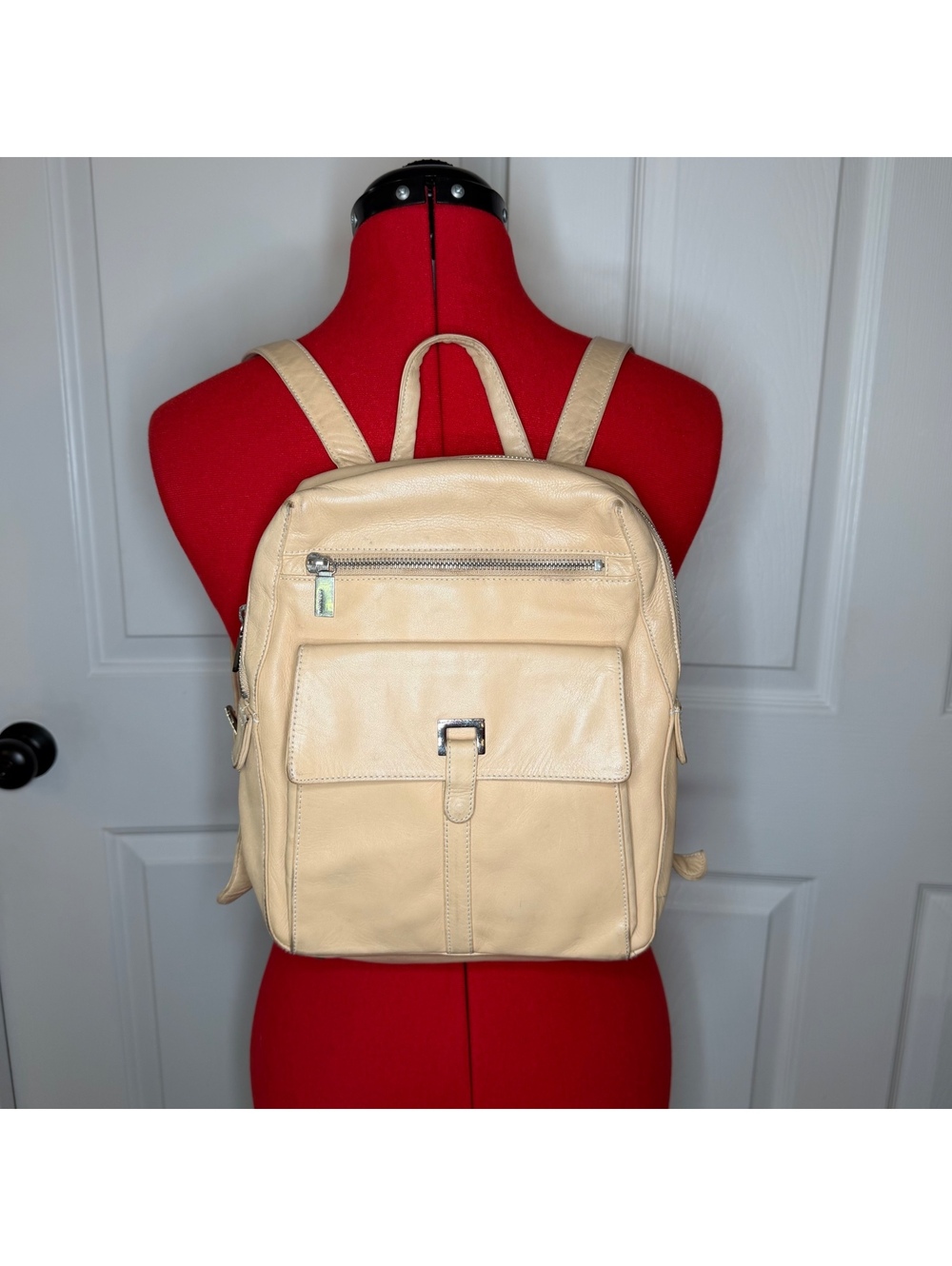 Perlina Cream Mini Backpack Purse Adjustable Straps